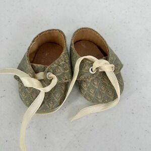 Pleasant Company American Girl Sage Green Brocade Ribbon Tie Doll Shoes Vintage